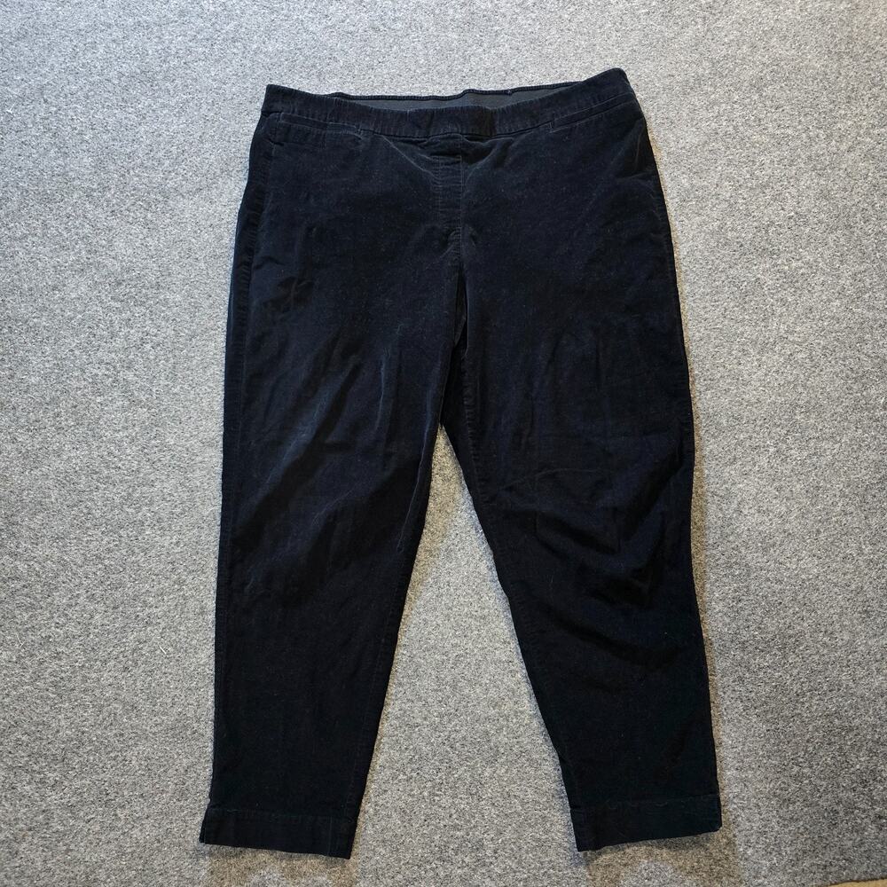 J Jill Pants Womens 18 Black Corduroy Taper Neutral Stretch Soft Casual Capsule